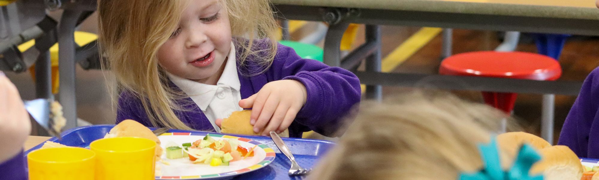Chantlers Primary School pupils at lunchtime